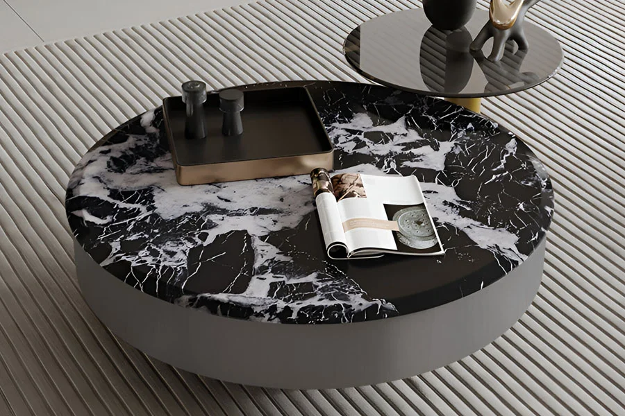 Elegant Round Marble Table Living Room