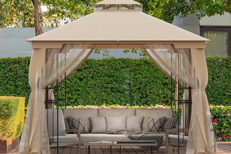 Heavy Duty Patio Gazebo with Mosquito Netting